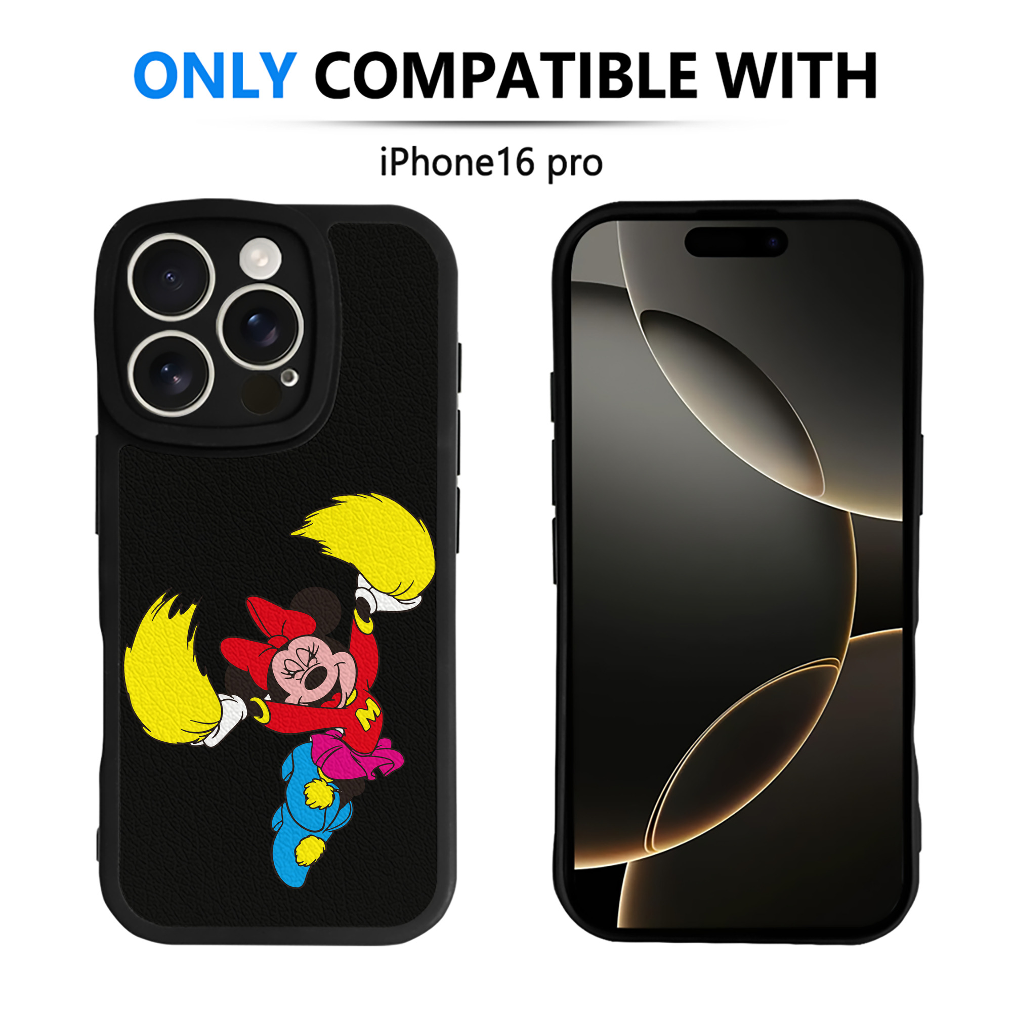 （画像用） ミッキーマウス Mickey Mouse 【iPhone 16シリーズ対応】シリコンスマホケース（レザー調） 材質：シリコン